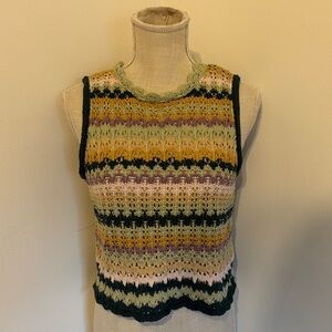 Universal Thread Crochet Knit Tank Top | Multicolor Boho | size S